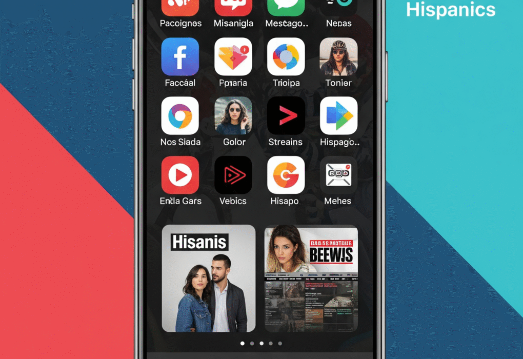 Diverse Hispanic users engaging with mobile phones, representing digital connectivity and unique mobile habits.