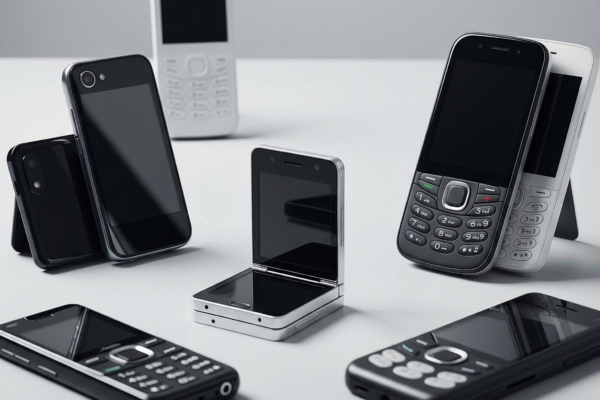 Cómo Conseguir un Teléfono Móvil Gratis en EE. UU.? Guía Completa Diverse individuals (seniors, families, students) happily using smartphones, with subtle visual cues of government programs or financial assistance, representing accessible mobile communication.
