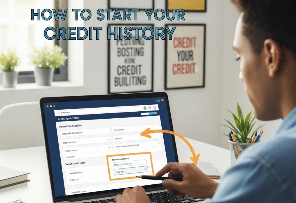 Solicitando una tarjeta de crédito en línea para comenzar a construir su historial crediticio